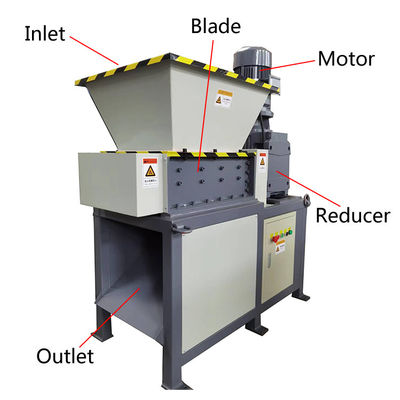 1000 kg/h Máquina de trituração de reciclagem de frascos de plástico de eixo duplo Trituradora móvel de sucata