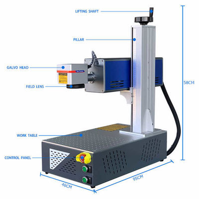 Máquina de Marcação a Laser de Fibra Rotativa Marcador a Laser de Escritório Portátil 50w