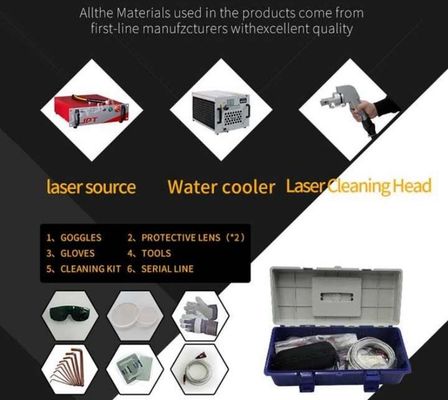 Máquina de limpeza por laser de fibra portátil 2000W para revestimento de tinta de ferrugem para remoção de pó de óleo de tinta