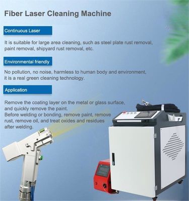 Máquina de limpeza a laser de metal com potência de saída de 1500W e diâmetro de ponto colimado de 4-6 mm