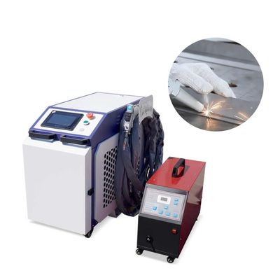 Máquina de solda a laser de braço robótico de 1400 mm com 500W de potência de saída máxima e precisão de posicionamento de luz vermelha