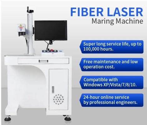 Máquina de marcação a laser de 30w de escritório teclado de corte de vidro JPT para jóias Metal inoxidável