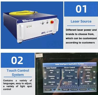 Máquina de solda a laser de fibra de precisão com comprimento de braço robótico de 1400 mm e sistema de refrigeração por água